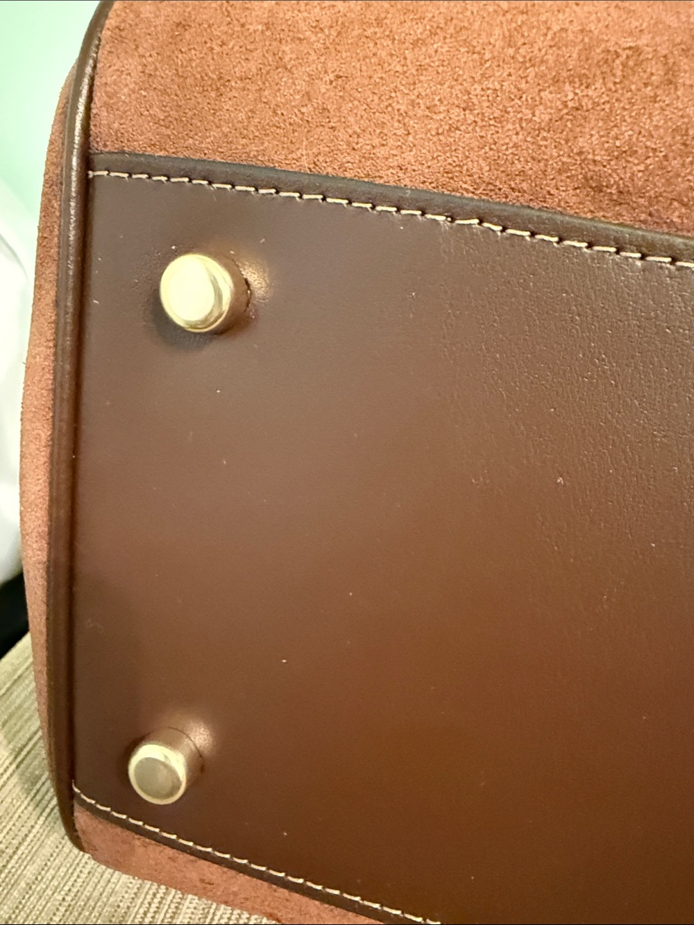 Coach Large Rowan Satchel in Vintage Brown Suede - Picture 7 of 8